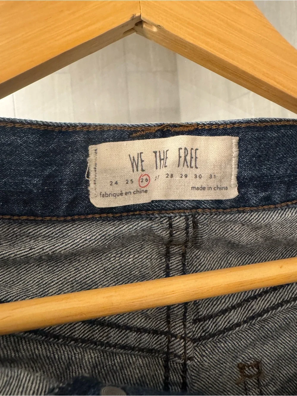We The Free Dark Blue Distressed Denim Cutoff Shorts